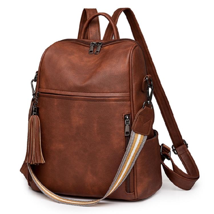 Women PU City Backpack Student School Bookbags Large Capacity Travel Backpacks коричневый 2590₽