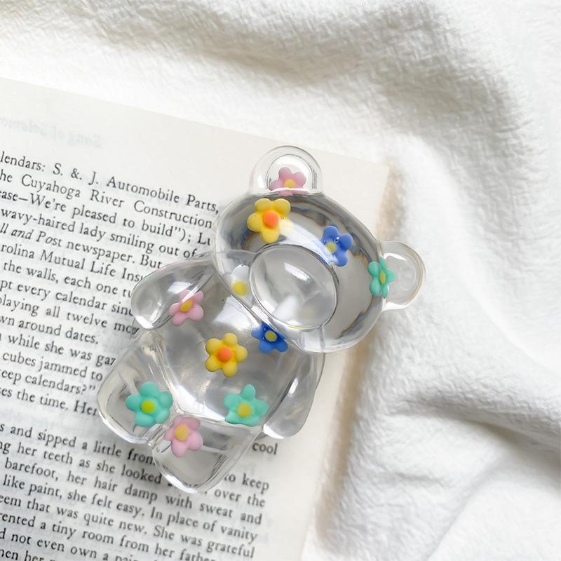 

Small Floral Epoxy Bear Mobile Phone Airbag Bracket Wind Niche Desktop Support Stable And Portable