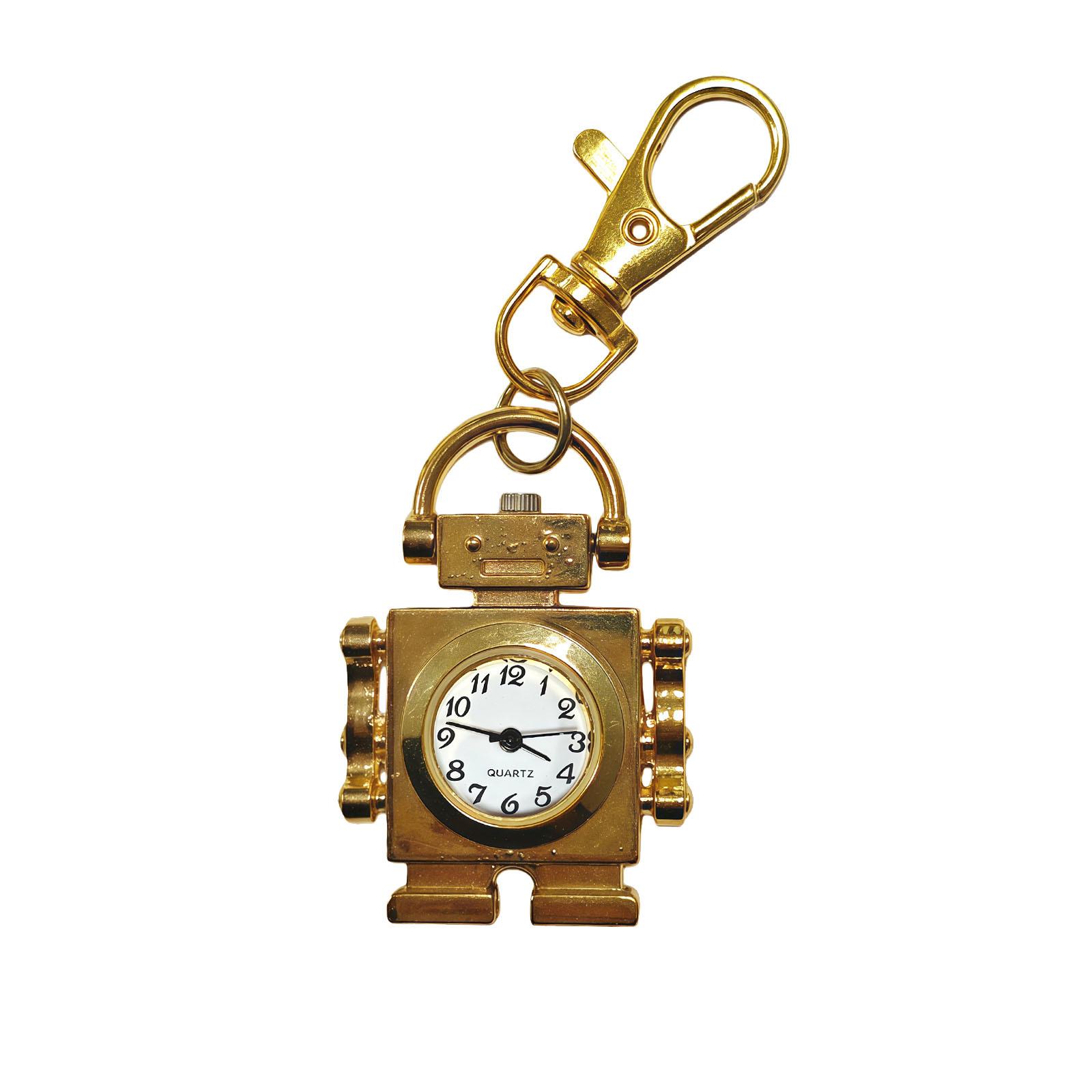 

Retro Cartoon Robot Pocket Watch Keychain - Student Gift Ornament, Quartz Pendant Watch