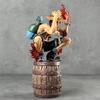 33cm One Piece Fire Fist Portgas D Ace Crouching On Barrel Interchangeable Head Hand Anime Action Figure Collectible Decor Gift
