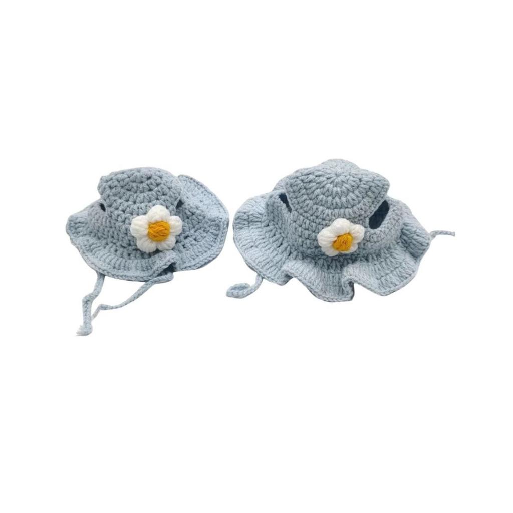 Pet Dog Cat Costume Hat Kitten Headgear Funny Cute Headwear Photo Prop Quirky Knitted Hat