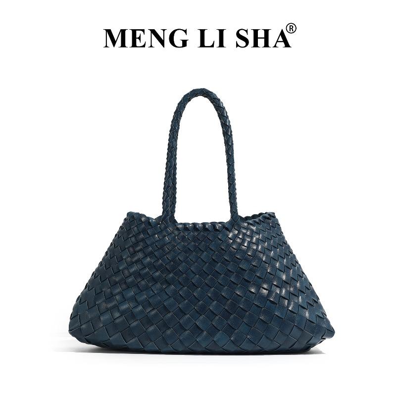 Hand-woven mother and child tote bag, high-end sense, large-capacity commuting, portable vegetable basket, women's bag.