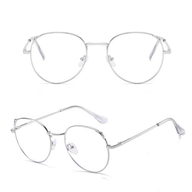 

Роскошные большие очки для близорукости с защитой от синего света, женские очки с милыми кошачьими ушками в металлической оправе, очки по рецепту, диоптрии от -0,5 до -6,0 4.5 серебряный