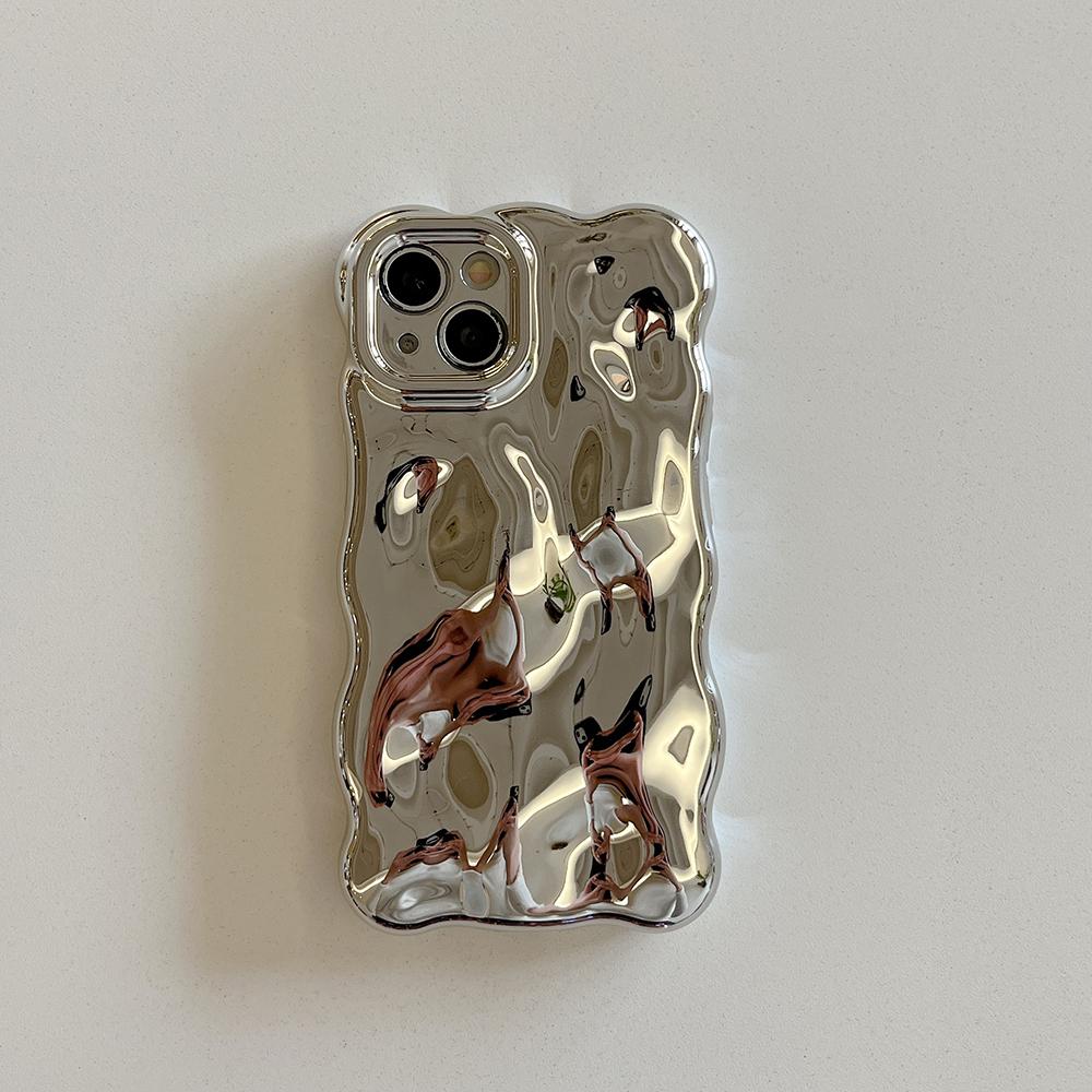 3D Bubble Wave Pattern Phone Case For iPhone 17 Air 16 15 14 13 12 11 Pro Max 14pro Electroplated Soft Shockproof Back Cover