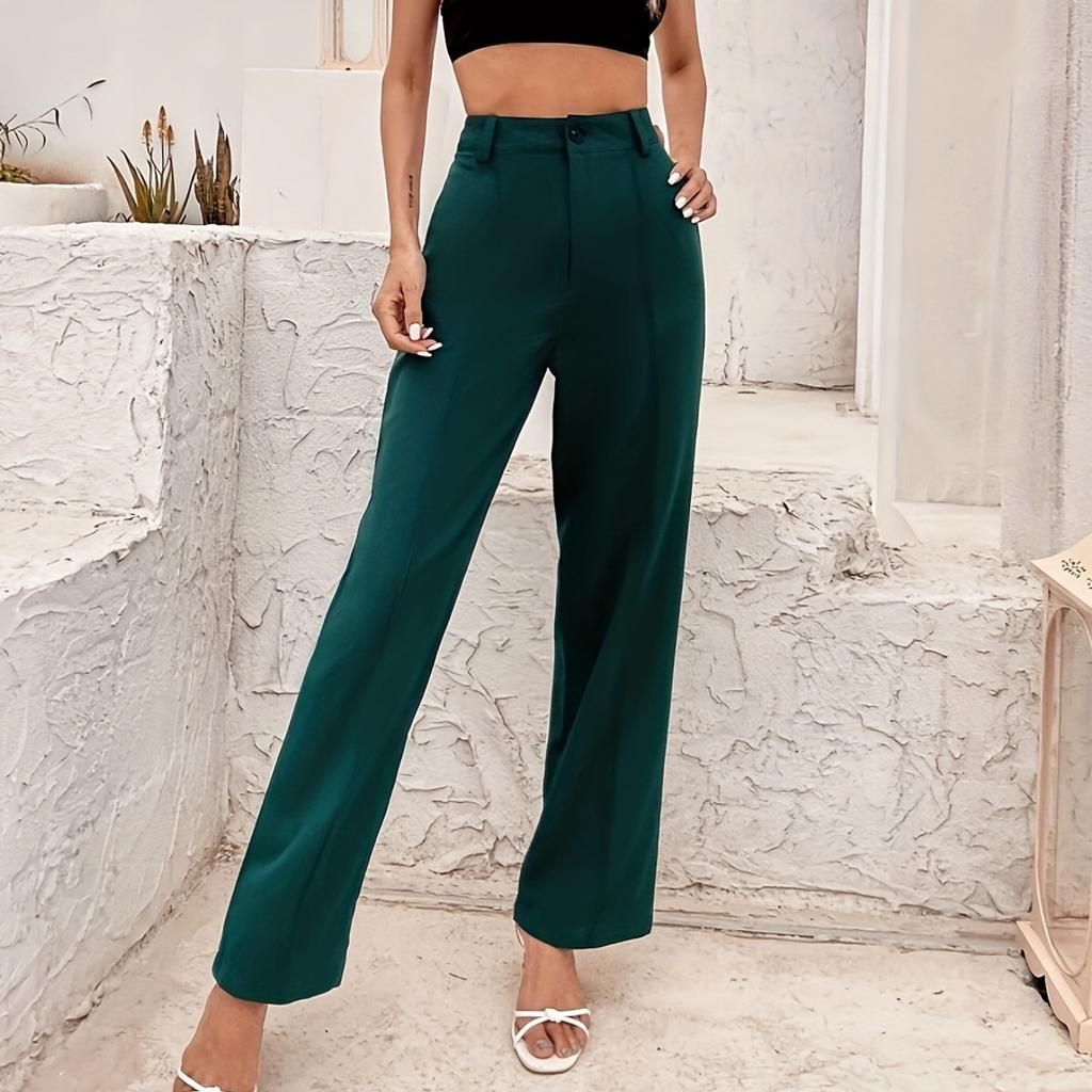 GMXIA Style Commuter Elegant High-waisted Wide-leg Straight Leg Casual Pants