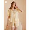 Summer 2024 Short Sleeve Embroider Rose Casual Shorts Cute Plus Size Comfort Pajamas Homewear Suit Women