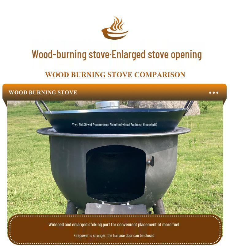 2024 Integrated Outdoor Wood-Burning Stove for Households and Rural Use