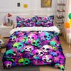 Colorful Skull Themed Decor Set Bedding Set With 1 Duvet Cover 2 Pillowcases Single Double King Queen, Gift
