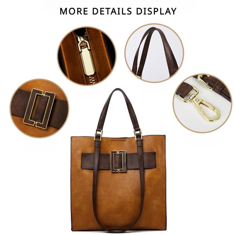 European and American Retro Women's Handbag 2024 Summer New Contrasting Color Vertical Square Tote Bag PU High End Commuter Office Worker Shoulder Bag