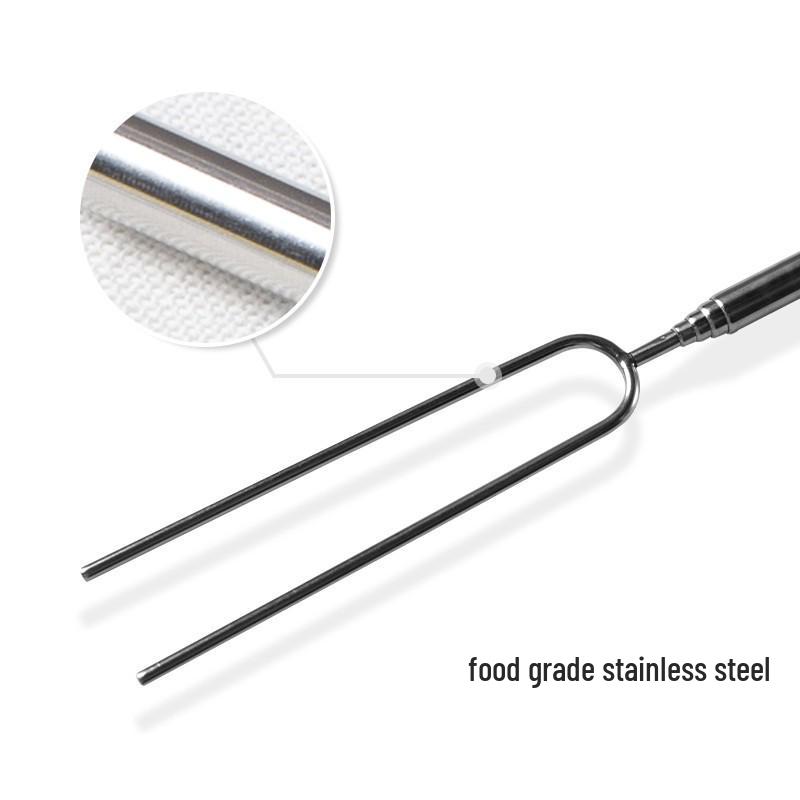 Stainless Steel 304 Lamb Skewers with Retractable Wooden Handle - Modern, Minimalist, and Ideal for Spicy Barbecue.