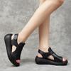 Fish Mouth Shoes Women's Beach Roman Sandals Wedge Heel Casual Women's Shoes Summer Cowhide Heightened Platform Sandals