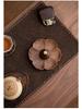 North American Walnut Multi-Hole Incense Burner, Solid Wood Lotus Design, No Ash Holder