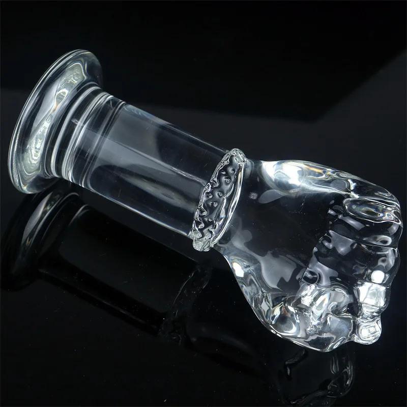 Super Huge Glass Simulation Fist Dildo Hand G Spot Anal Plug Vaginal Masturbation Sex Toys Fantasy Dildos