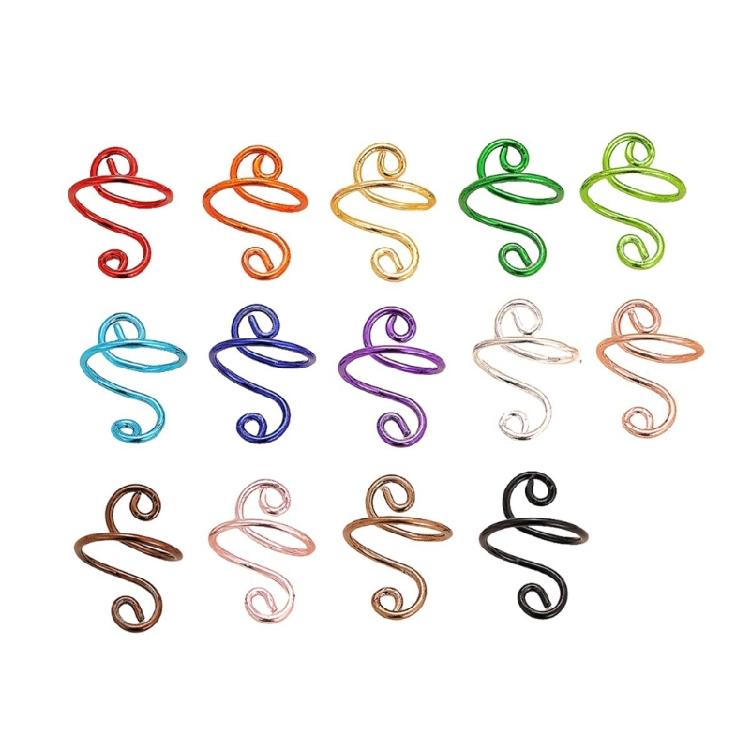 10/14/15 Pcs Snake Shape Crochet Tension Rings Open Finger Rings Adjustable Crochet Rings