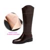 Krazing Pot Cow Split Skin Round Toe Med Heels Knight Boots Size 46 Size 45 Zip Plus Size Women Sewing Thigh High Boots