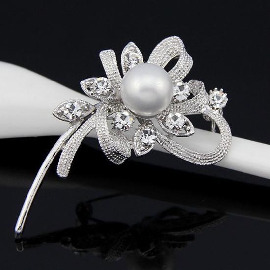 Versatile Rhinestone Pearl Brooch - Elegant Wedding & Banquet Accessory