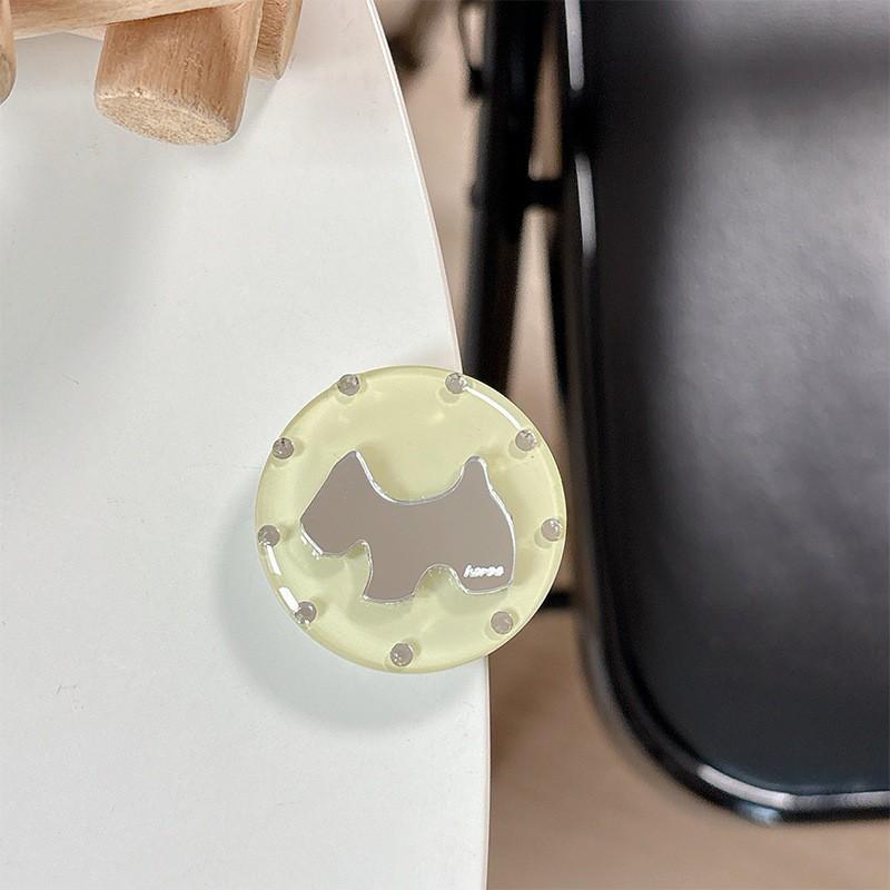 

Creative Puppy Mirror Telescopic Desktop Watching TV Phone Airbag Bracket Paste Simple Water Diamond Solid Color Circular Ring