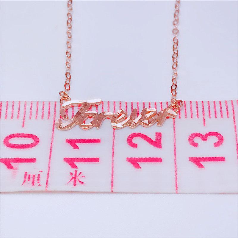 Color Gold Purple Gold Shiny Letter Necklace Niche Cold Plated Rose Gold Set Chain