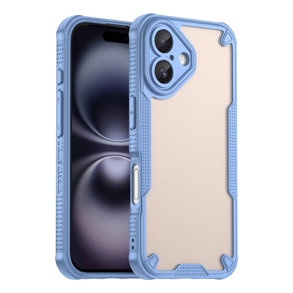 Armor Series For iPhone 16 Case PC+TPU Semi-Transparent Frosted Finish Protective Phone Cover