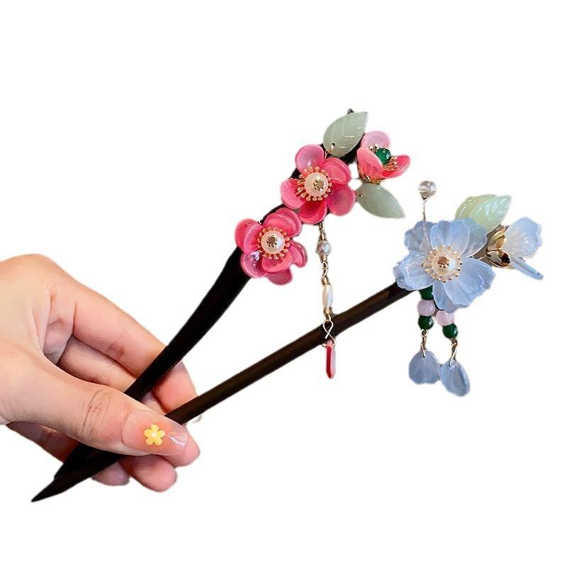 Light Luxury New Chinese Flower Fringed Hairpin, National Style Advanced Sense, Ancient Style Hairpin, Hairpin Headdress