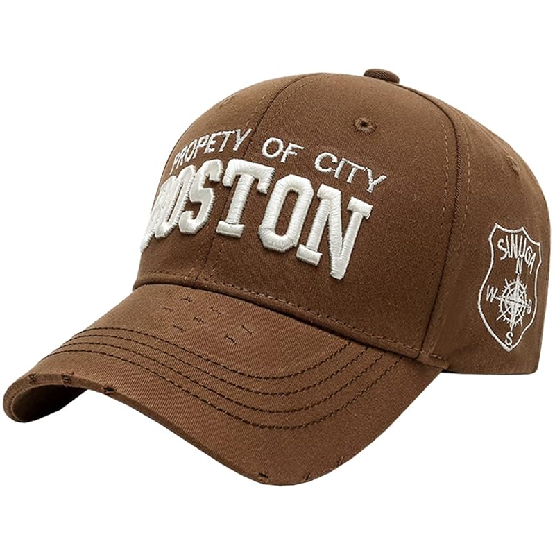 

[White Fang] hat English letters logo cap simple damage design Fashionable cool men s CA473 (coffee)