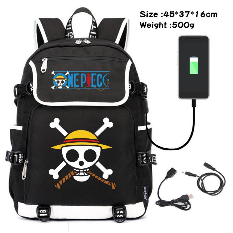 One Piece themed student backpack with fashionable and versatile printed design.