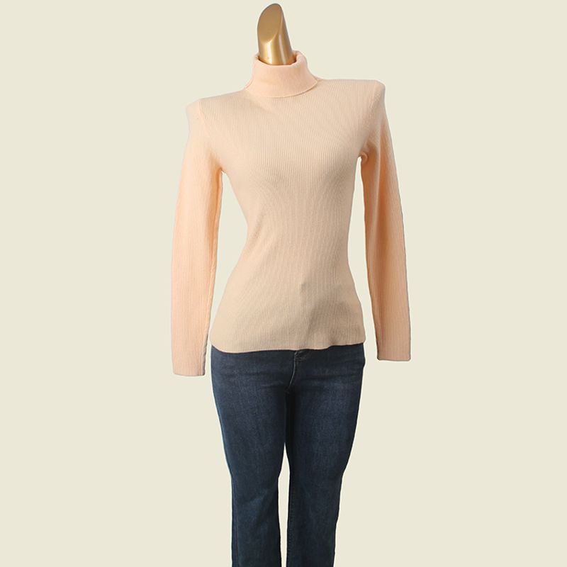 French Style Normcore Casual Turtleneck Small Thread Bottoming Shirt Fashion Wind Fall and Winter Pullover Base Long Sleeves Women's Knitted Sweater