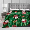 Santa Claus and Gifts Festive Pattern Flannel blanket for bedroom, living room, sofa, and nap