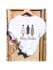 Watercolor Merry Christmas New Year Holiday Graphic Tee Fashion Female Print T Top Wounisex Shirt Clothing T-Shirts