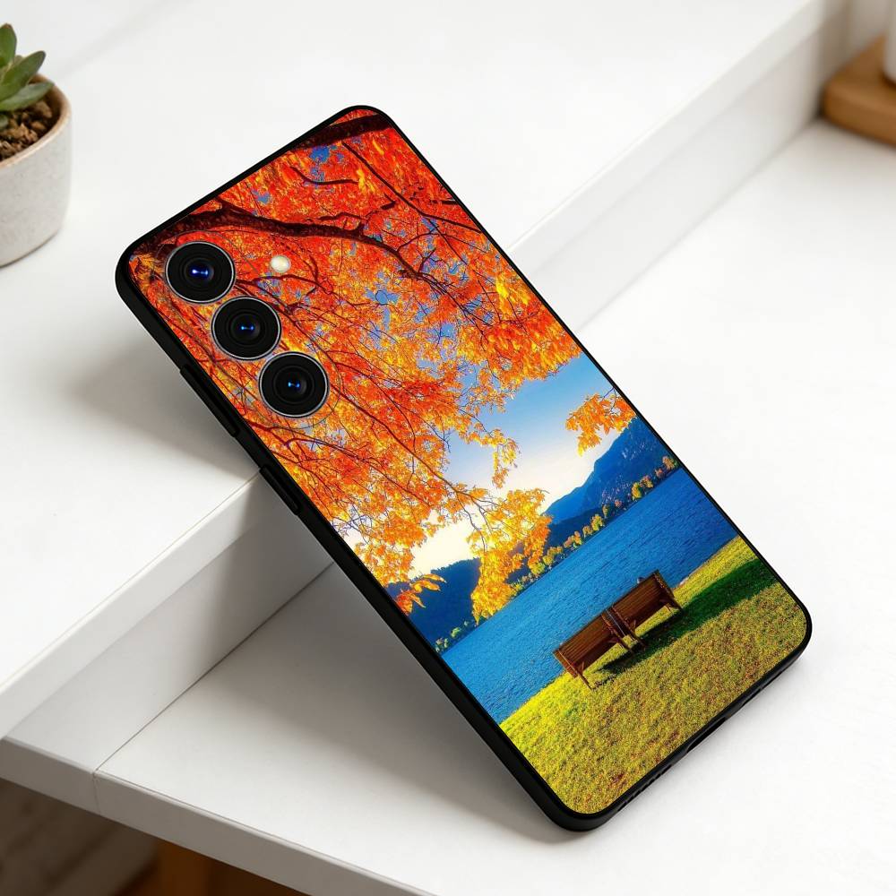 Autumn Colors  For Samsung S25,S24,S21,S22,S23,S30,Ultra,S20,Plus,Fe,Lite,Note,10,9,5G Black Cover