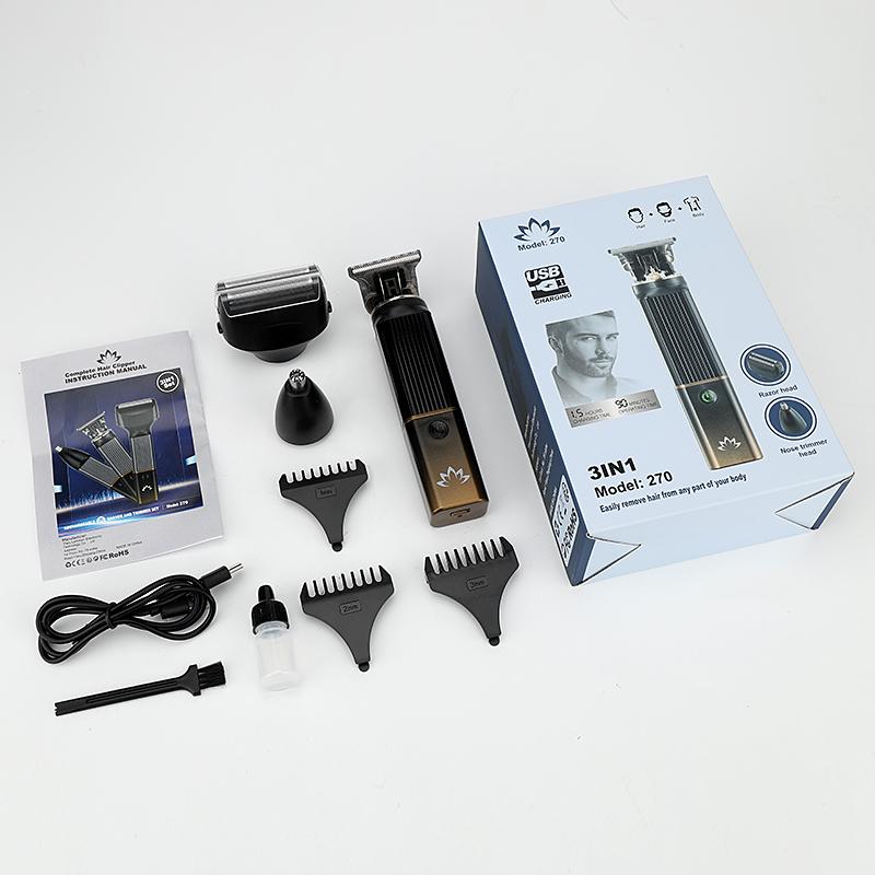 

Машинка для стрижки 3 в 1 Beauty Power Fader Электрическая машинка для стрижки Электрическая машинка для стрижки Бритва для моделирования волос на лысине чёрный