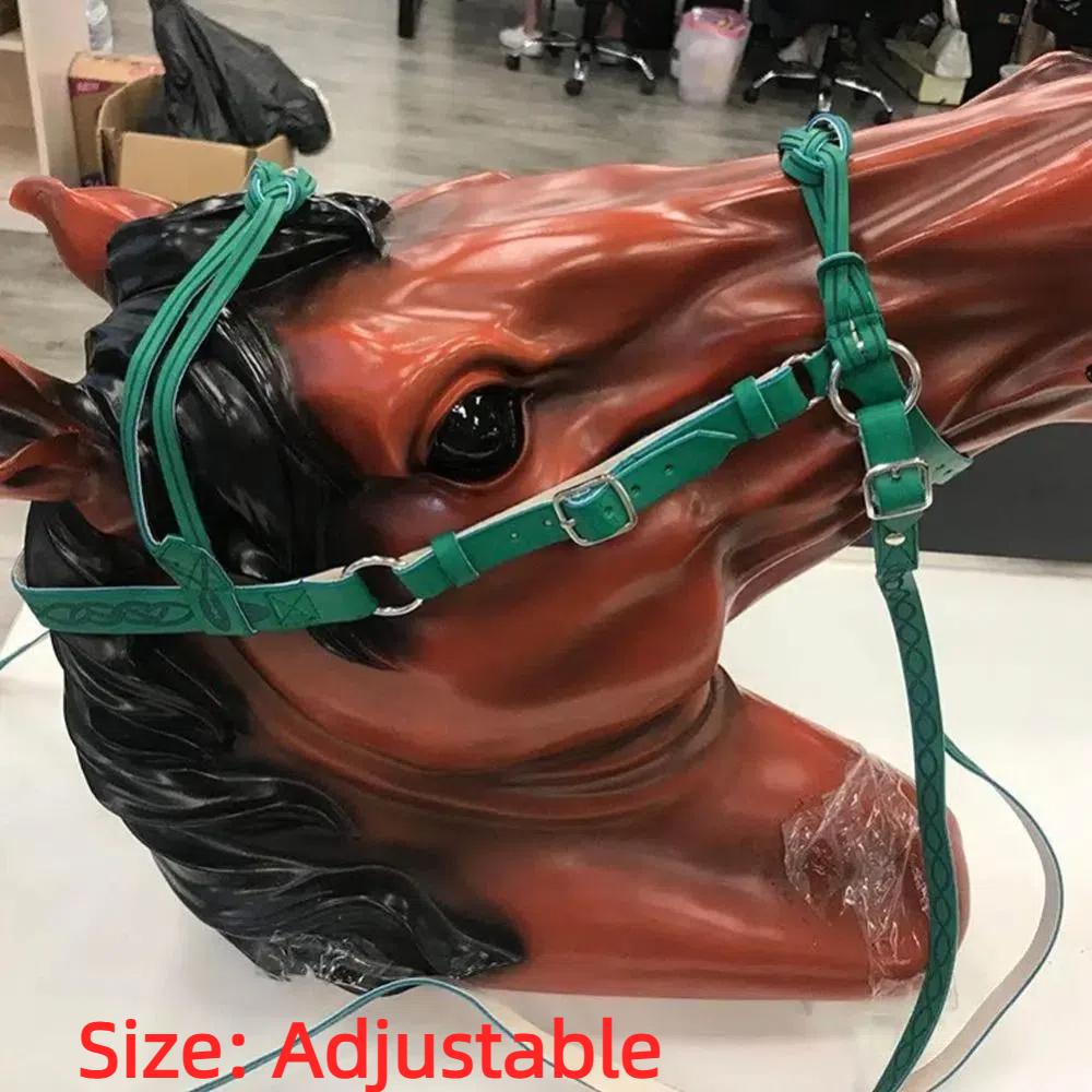 PU Leather Horses Bridle Halters Comfortable Horse Rein Harness Horse Head Curtain  Equestrian Gear