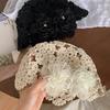 Flowers Beret Cap Lace Hand Woven Yarn Cap Casual Skullies Hat  Autumn