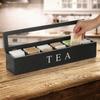 Transparente Fenster Teebeutel Aufbewahrungsbox Holz Kaffee Kapsel Aufbewahrungsbox Zuckerpäckchen Aufbewahrungsbox Büro