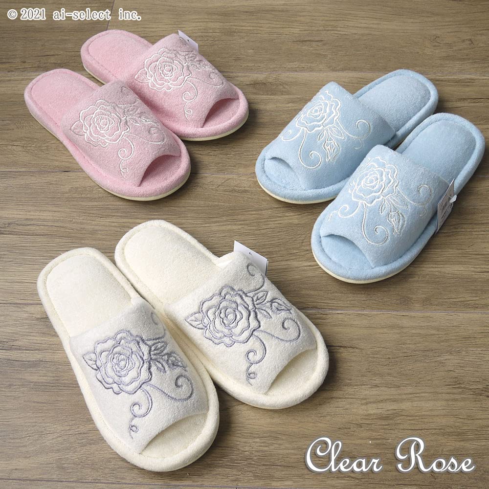 Senko Clear Standard One Size Fits Most Slippers, Rose, White, (External Dimensions Approx. 27cm)