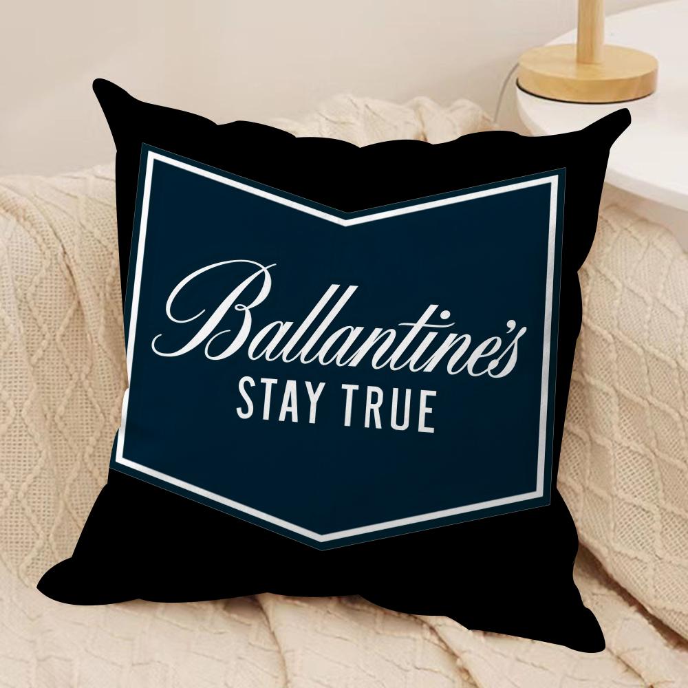 Whiskey B_Ballantine'S Kunst Kissenbezug Seidiger Kurzer Plüsch Beidseitig Bedruckter Kissenbezug Für Sofa Alle Jahreszeiten Heimdekoration Geschenk