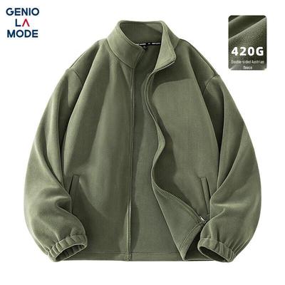 GENIOLAMODE Men's Heavyweight Fleece-Lined Stand Collar Jacket