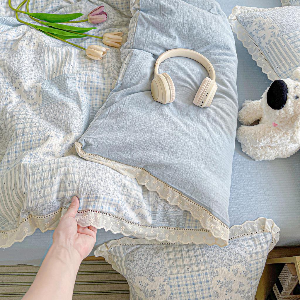 Ins Princess Bedding Set Floral Duvet Cover Set Flat Sheets Set Single Twin Double Size Bed Linen Set Back To School Season