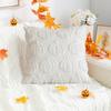 Pumpkin Pattern Pillowcase Solid Color Hide Zipper Soft Wool Velvet Pillow Case Halloween Cushion
