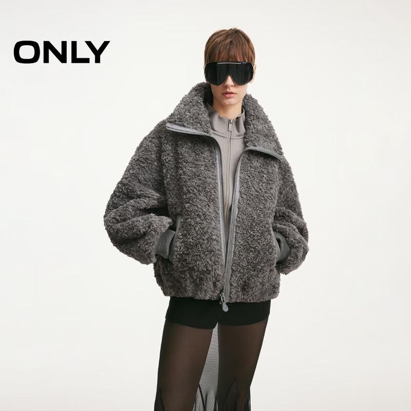 

ONLY Women s Convertible Collar Faux Shearling Padded Jacket XS