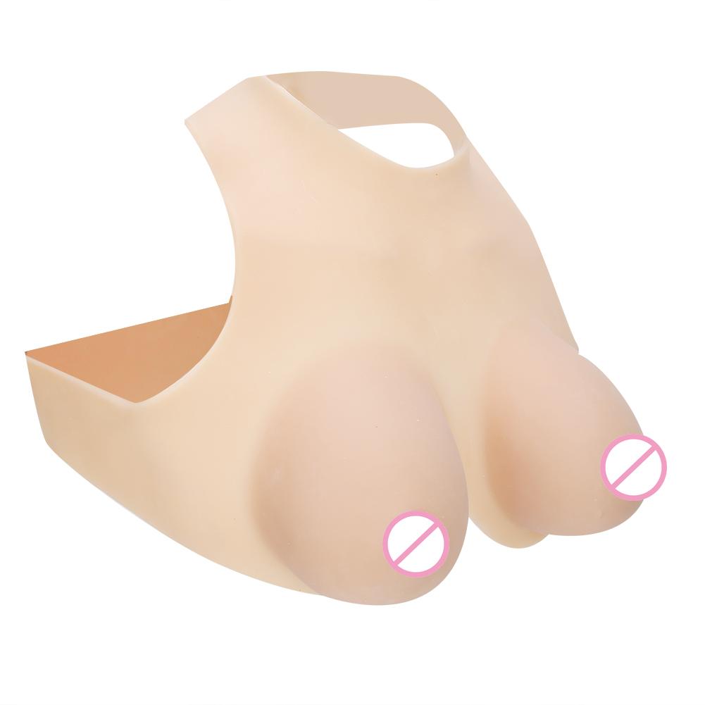 Silicone Breast Form Halterneck Type Artificial Fake Boobs for Mastectomy Crossdresser E Cup