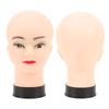 PVC Mannequin Head Bald Head Model with Universal Stand Interface for Wig Making Hat Display and Mas