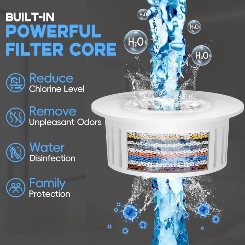 Highly Pressure Shower Filter Purifying Showerhead Bathroom Replacement Showerhead Water Softener Remove Chlorine
