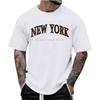 New York T-Shirts für Herren Mode Buchstabenprint Kurzarm Rundhals T-Shirt Tops Sommer Lässig Locker Komfort T-Shirt