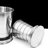 Taza Plegable de Acero Inoxidable Taza de Viaje Plegable con Llavero Taza Portátil para Beber al Aire Libre para Acampar Senderismo Pesca Uso