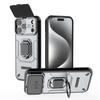 Slide Camera Lens Magnetic Bracket Case for iPhone 18 17 16 15 13 Pro Max 14 Plus Heavy Duty Shockproof Ring Stand Cover X0040