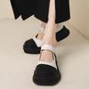Japanese Thick -Soled Small Leather Shoes Women 'S  Autumn New Shallow Mouth Color Matching Velcro Thick Heel Round Head Mary Jane Shoes