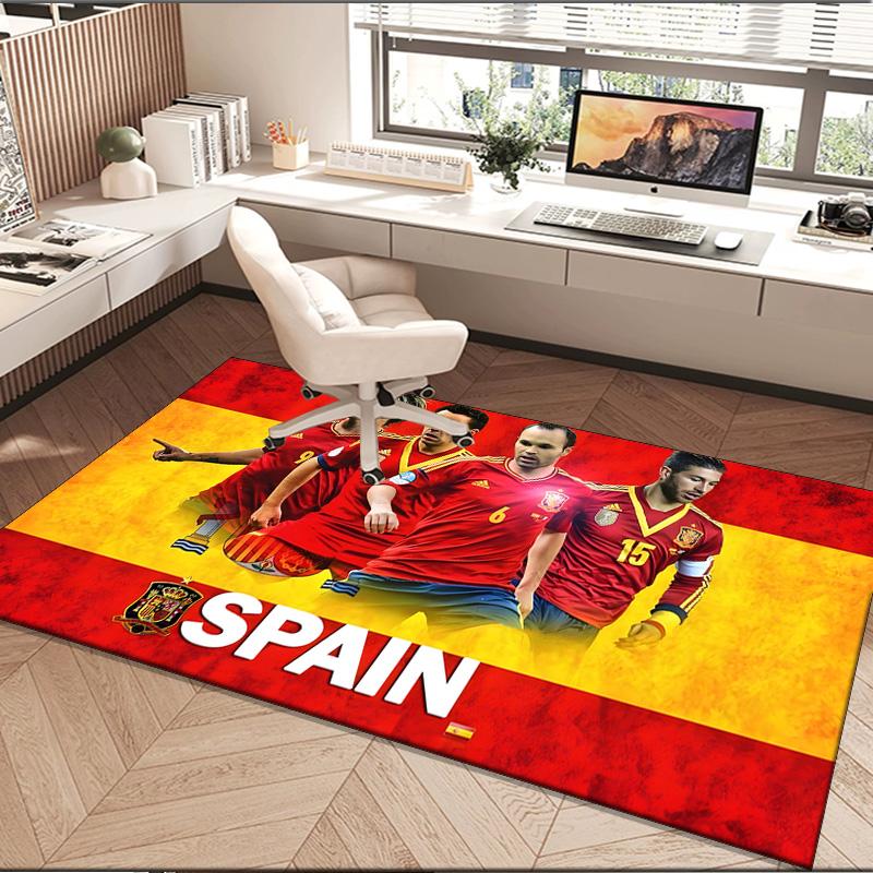 1PC Rug Spain Flag Map Art Carpet, Chair Rug,Area Rug for Office Bedroom Living Rooms Bedroom, Doormat Decor Christmas Fan Gifts