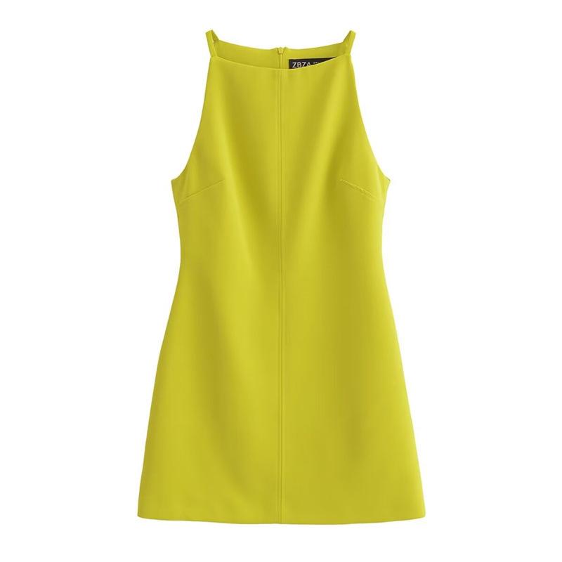 Women's French Fashion Slim Fit Straight Neck Sleeveless Dress