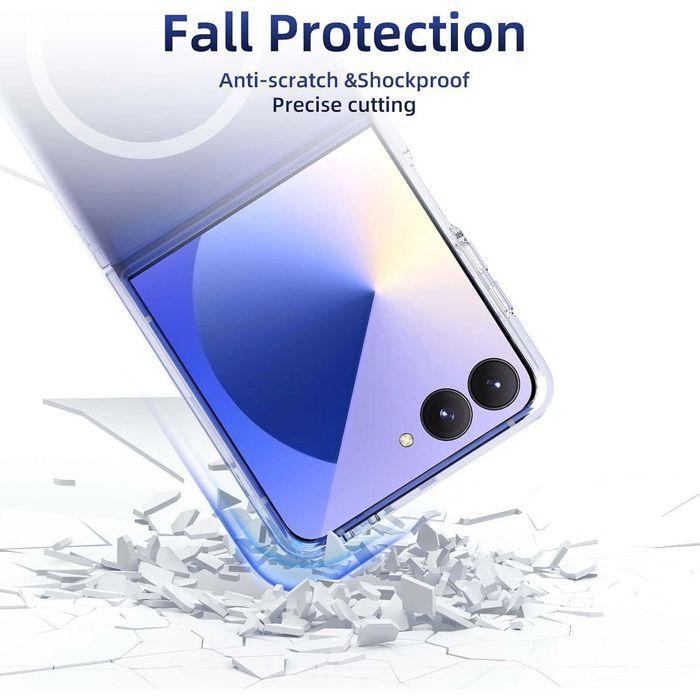 Coque + Verre Trempé pour Samsung Galaxy Z Flip 7, Protection Antichoc avec Cercle Magnétique